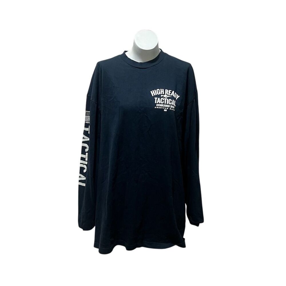 Reserve Men's 3X Plus Size Blue Graphic Print Long Sleeve Shirt